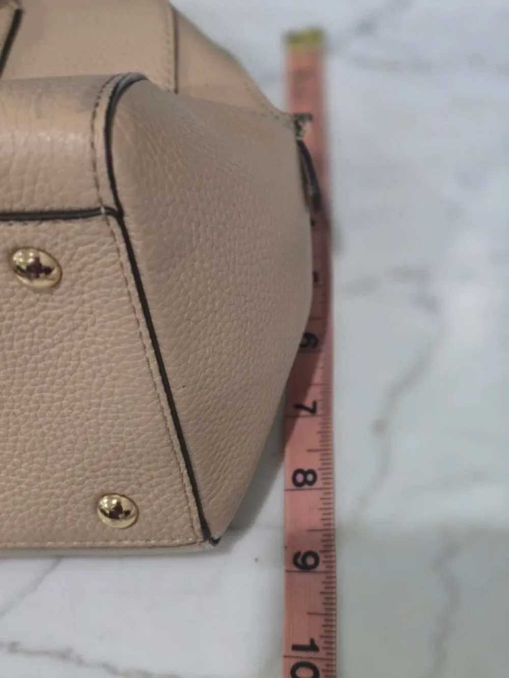 Michael Kors Sandrine Medium Leather Satchel Taupe Beige Tassel Handbag